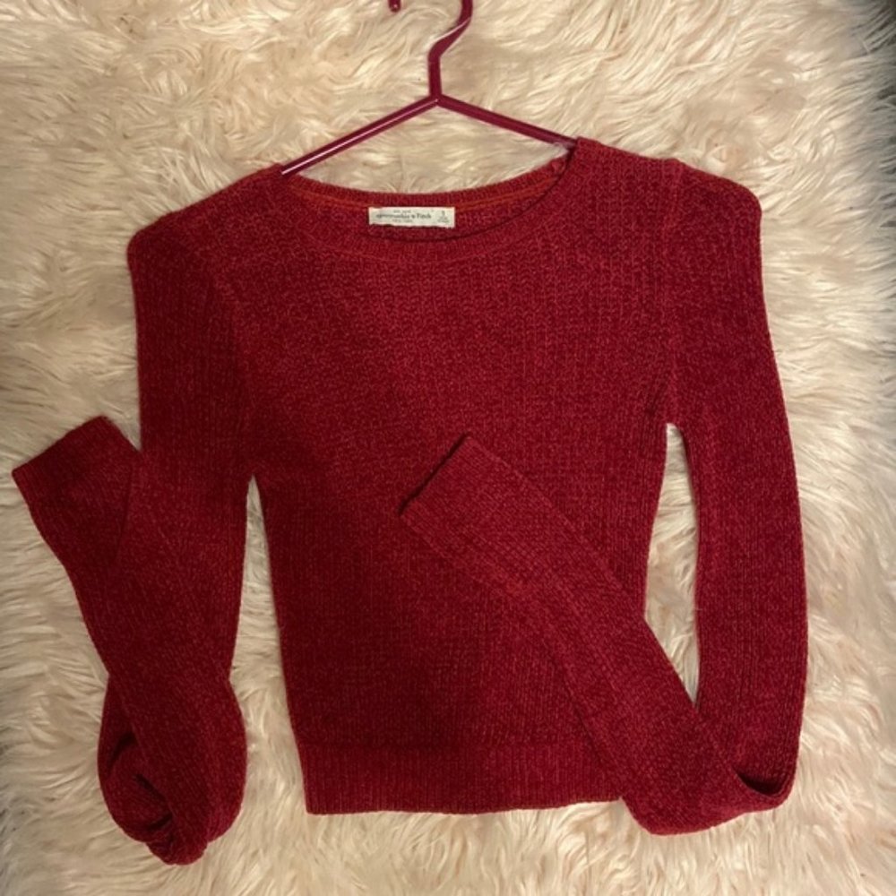 A&F red long sleeve top